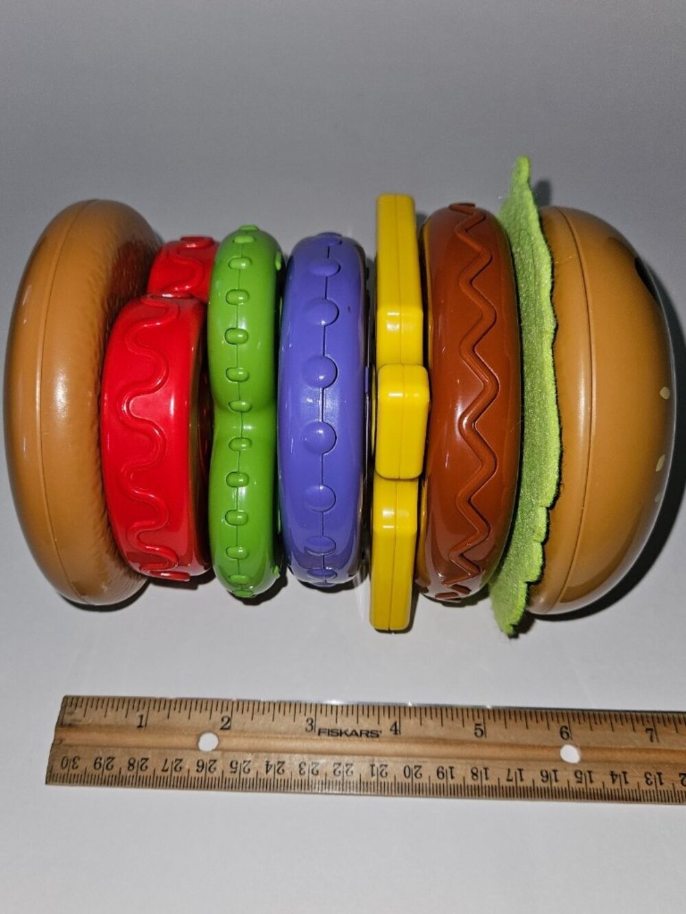 LeapFrog 4-in-1 Learning Hamburger Puzzle Stack Spin Toss Leap Frog Complete - Picture 8 of 9